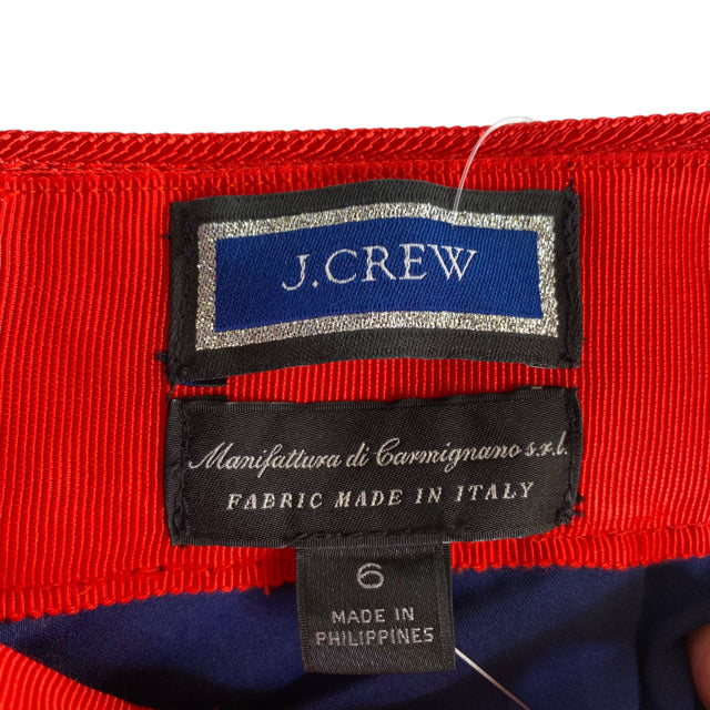 J CREW Size 6 Blue/Red Tweed Mini Cotton Blend NWT SKIRT