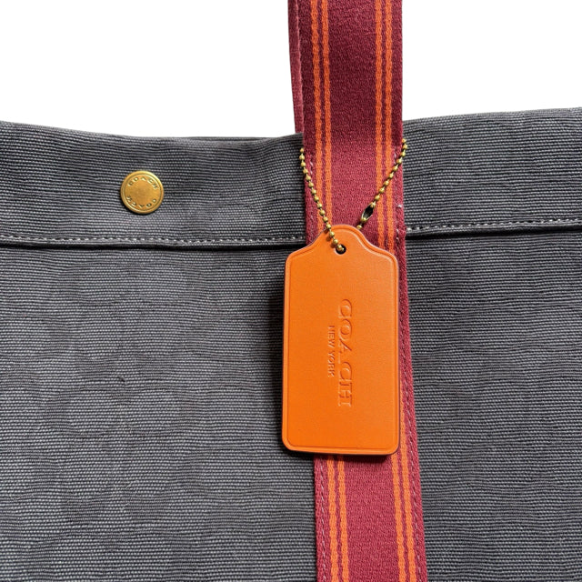 COACH Navy/Tan Monogram Canvas Tote NWT PURSE