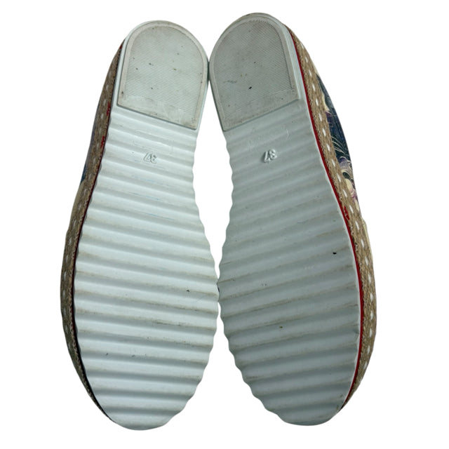 GOBY Size 37 Cream/Multi Flats Canvas SHOE