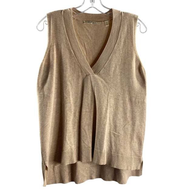 CYRUS Size MEDIUM Tan V-Neck Rayon Blend VEST