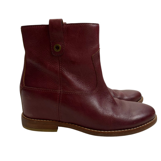 COLE HAAN Size 6 Dark Red Ankle Leather BOOT