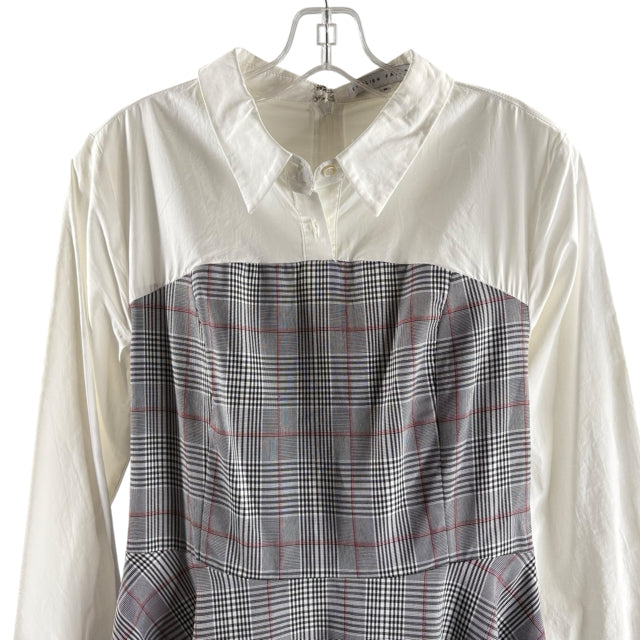 SHEMA Size X-SMALL Gray/Cream Polka Dots Long Sleeve Wool SKIRT SUIT