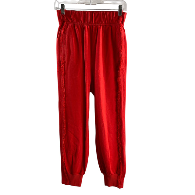 FP MOVEMENT Size X-SMALL Red Frayed Edge Cotton Blend ACTIVE PANT