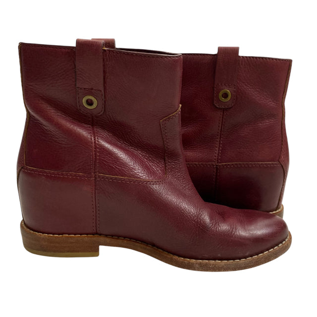 COLE HAAN Size 6 Dark Red Ankle Leather BOOT