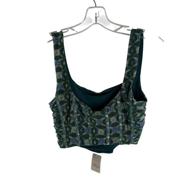 FREE PEOPLE Size SMALL Green/Blue Strappy Crop NWT TOP