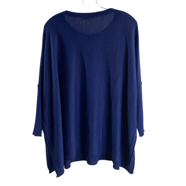MER SEA Size ONE SIZE Dark Blue Pockets 3/4 Sleeve Oversize SWEATER