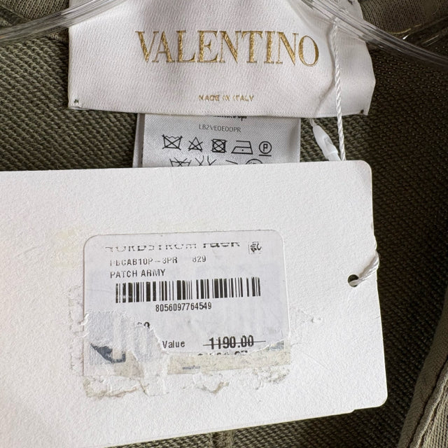 VALENTINO Size 40 Olive Collar Short Sleeve Polyester NWT DRESS