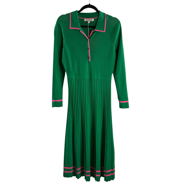 BODEN Size 6 PETITE Green/Pink Piped Long Sleeve Viscose Blend NWT DRESS