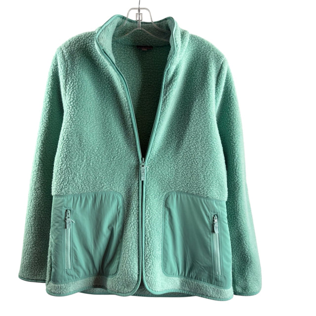 TALBOTS Size SMALL Light Green Pockets Fleece JACKET