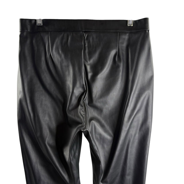 ZARA Size X-LARGE Black Vegan Leather NWT PANTS