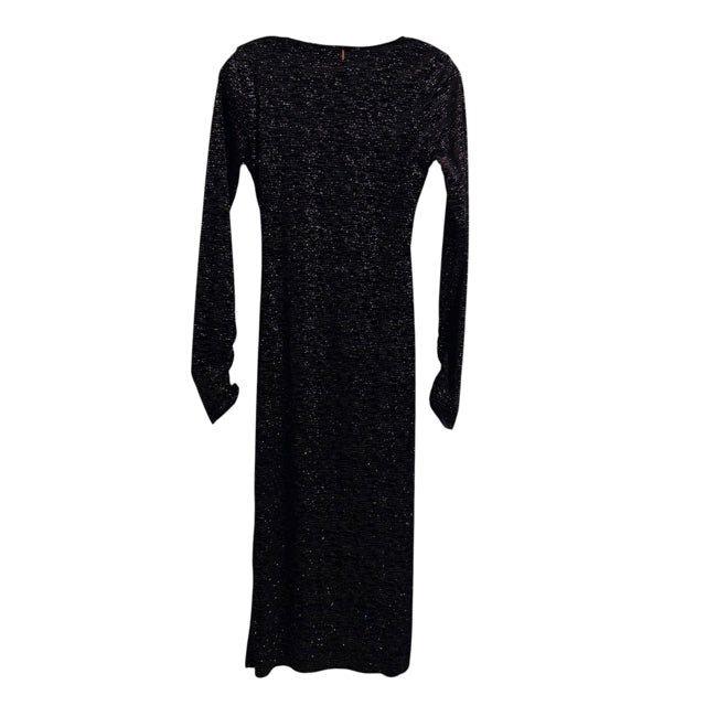 MISA Size SMALL Black Metallic Long Sleeve Velvet NWT DRESS