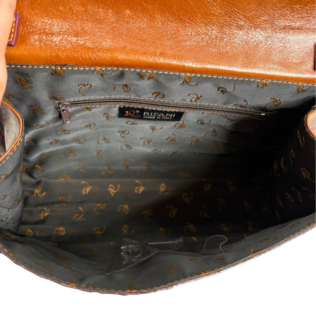 Brown Ostrich Look Leather PURSE