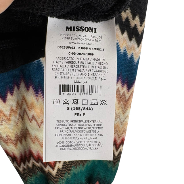 MISSONI Size SMALL Black/Multi Long Sleeve SWEATER