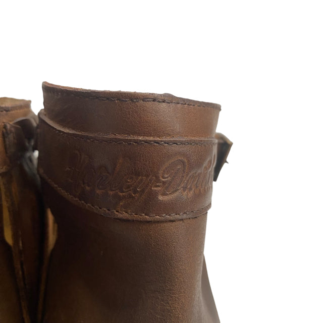 HARLEY DAVIDSON Size 9 1/2 Dark Brown Ankle Boot Leather NEW - BOX BOOT