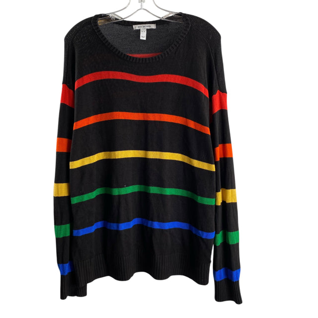 PEACE LOVE WORLD Size X-LARGE Black Stripe Long Sleeve Rayon Blend SWEATER