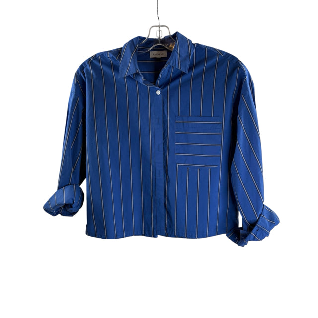 EVEREVE Size X-SMALL Royal Blue Stripe Long Sleeve BLOUSE