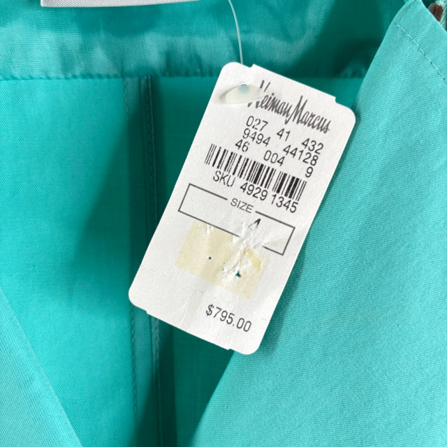 AKRIS PUNTO Size 4 Aqua Zippers Sleeveless Cotton NWT DRESS