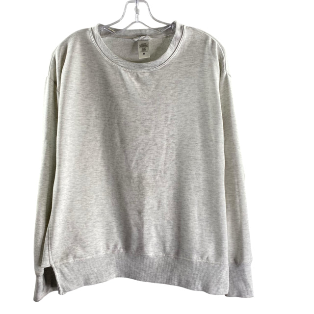 JOCKEY Size MEDIUM Light Gray Crew Sweatshirt Polyester Blend ACTIVE TOP