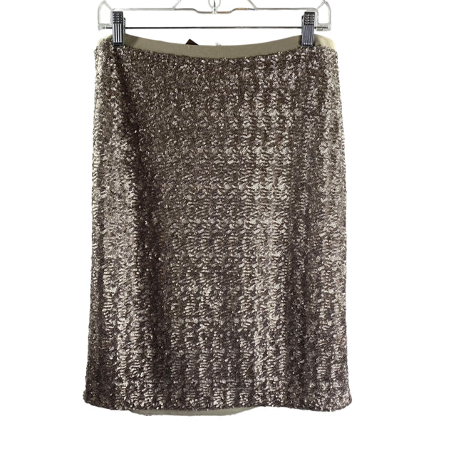 J JILL Size SMALL Silver Sequin Knee Length Nylon Blend NWT SKIRT