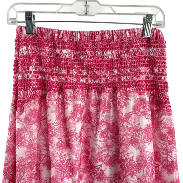 CARTOLINA NANTUCKET Size MED Pink/White Print Maxi SKIRT