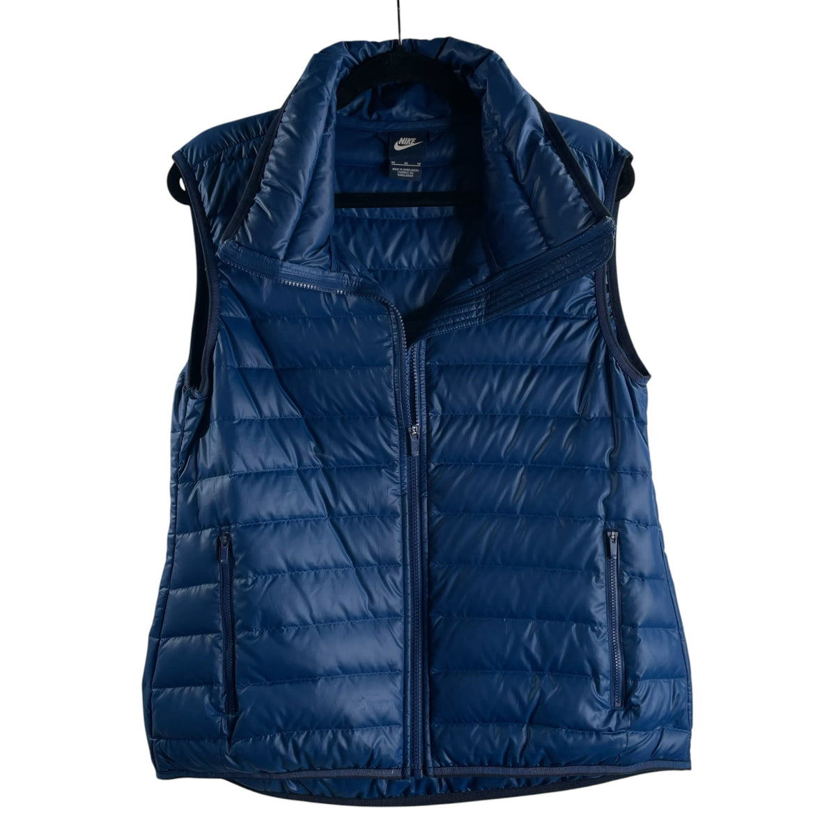 NIKE Size MEDIUM Blue Quilted Zip-Front ACTIVE TOP
