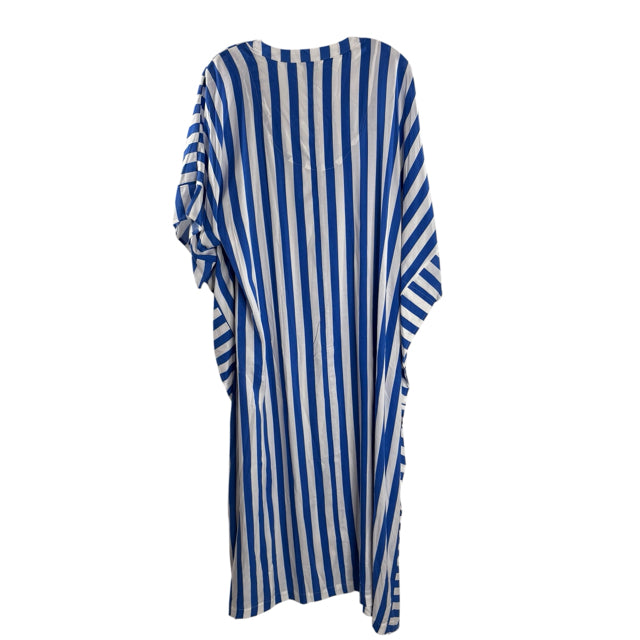 KATE SPADE Size LARGE Blue/White Stripe Short Sleeve DRESS