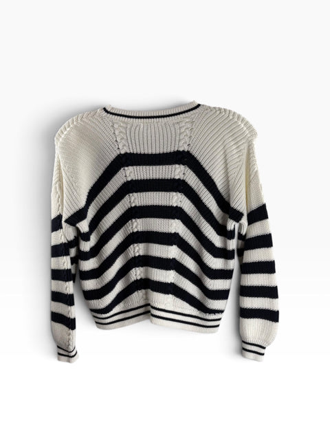 SPLENDID Size X-SMALL Navy/White Stripe Long Sleeve SWEATER