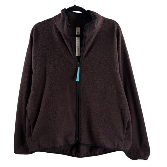 LULULEMON Size SMALL Brown/Black Long Sleeve Zip-Front Fleece TOP