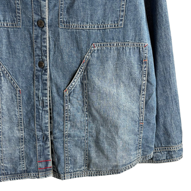 WE THE FREE Size SMALL Blue Long Sleeve Shirt Jacket Denim NWT TOP