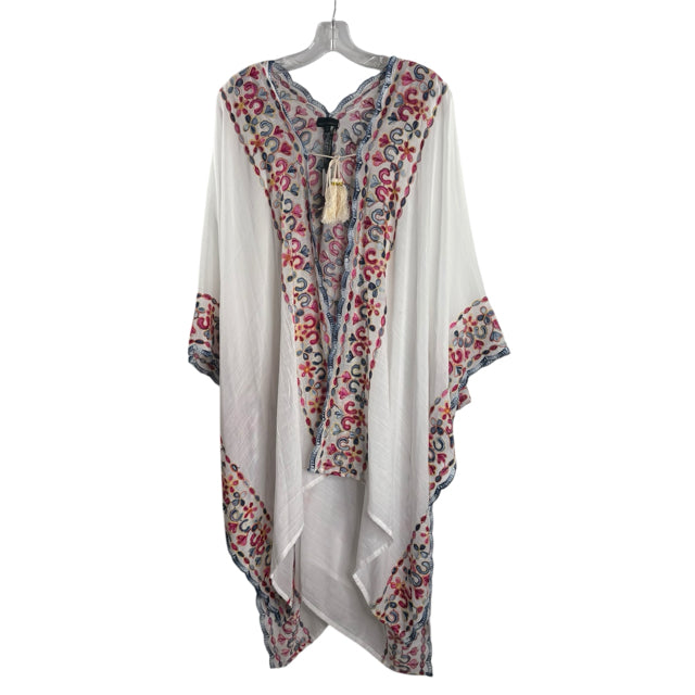 COCO & CARMEN White/Multi Short Sleeve Sheer NWT WRAP