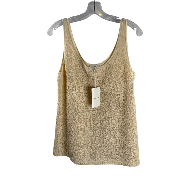 LAFAYETTE 148 Size MEDIUM Cream Ribbon Detail Sleeveless Cotton NWT TOP