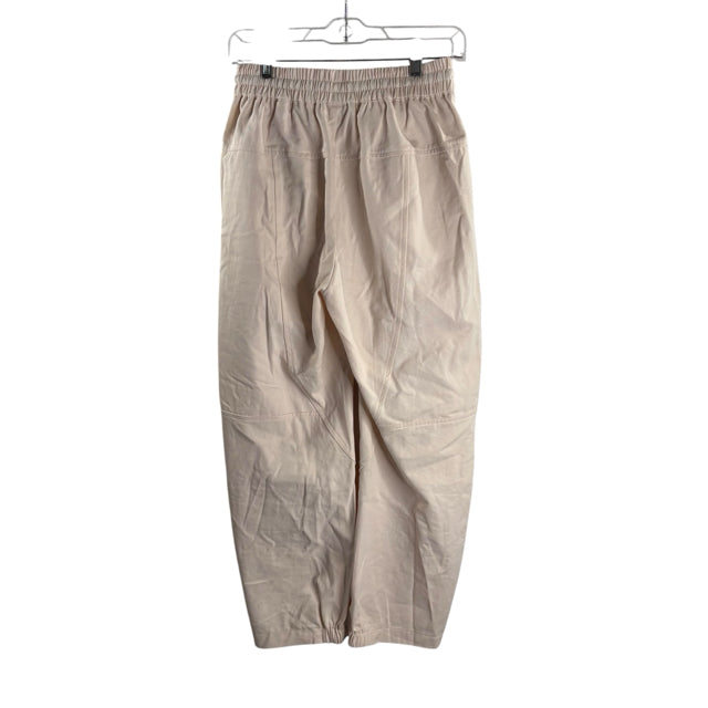 FREE PEOPLE Size MED Cream/Multi Cross Stitch Barrel PANTS