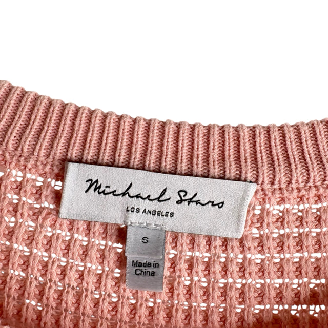 MICHAEL STARS Size SMALL Light Pink Long Sleeve Oversize Cotton Knit SWEATER