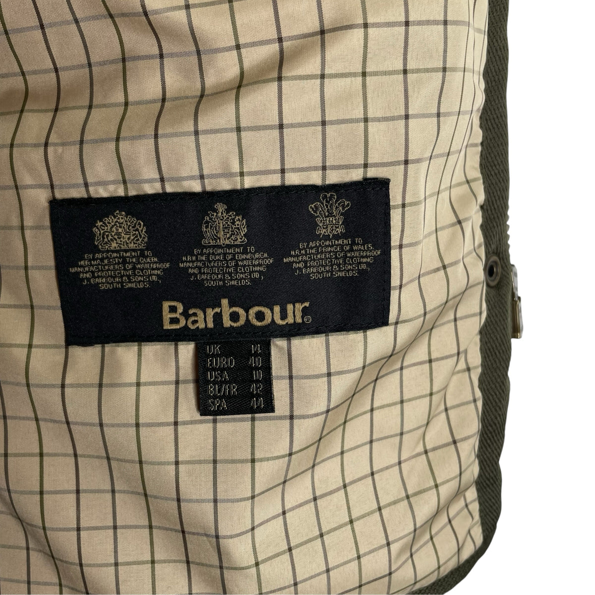 BARBOUR Size MEDIUM Dark Green Quilted JACKET