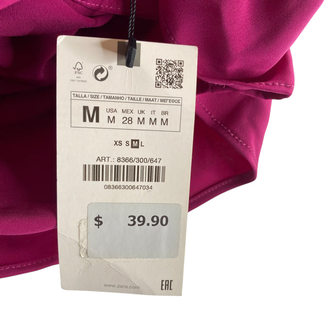 ZARA Size MEDIUM Magenta Halter Crop Polyester NWT TOP