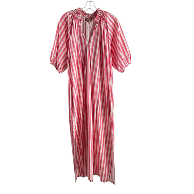 KATE LEIGH Size MEDIUM Pink Stripe 3/4 Sleeve Cotton DRESS