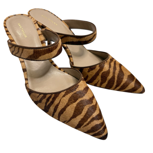 ANN T Size 9 1/2 Brown/Tan Mule Pump Calf Hair NWT SHOE