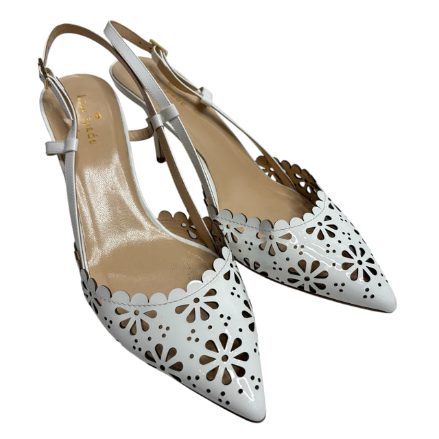 KATE SPADE Size 9 White Sling Patent Leather SHOE
