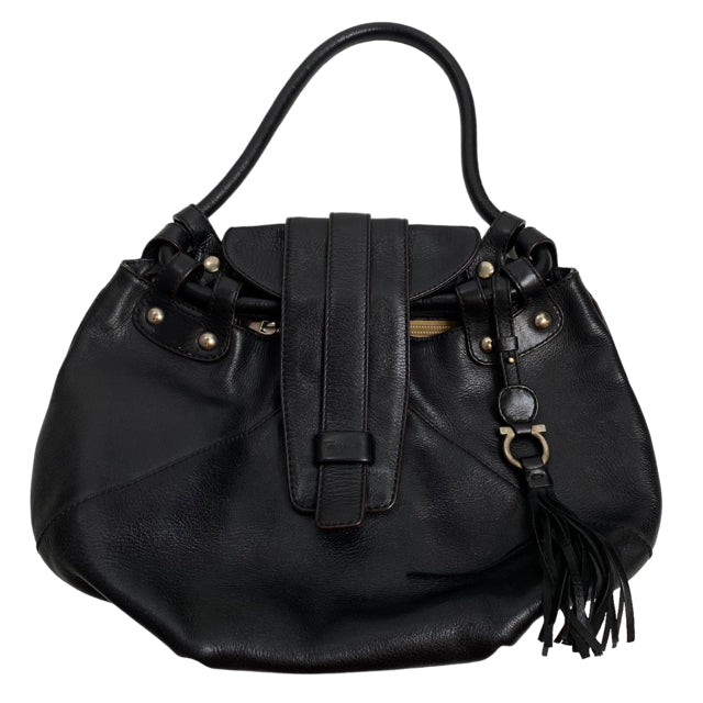 FERRAGAMO Black Leather Vintage PURSE