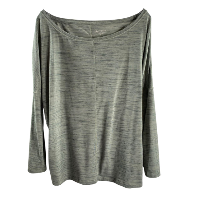 ATHLETA Size MEDIUM Sage 3/4 Sleeve Polyester Blend ACTIVE TOP