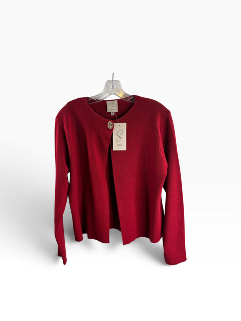 SIONI Size MED Red Long Sleeve Button at Neck NWT SWEATER