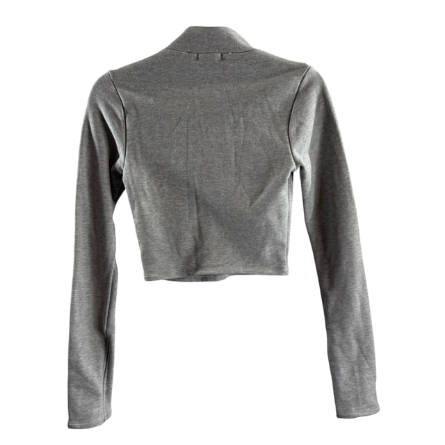 GOOD AMERICAN Size X-SMALL Heather Gray Crop Cott/Poly/Spandex ACTIVE TOP