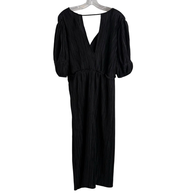 ANTHROPOLOGIE Size MEDIUM Black Pleats 3/4 Sleeve Polyester NWT DRESS