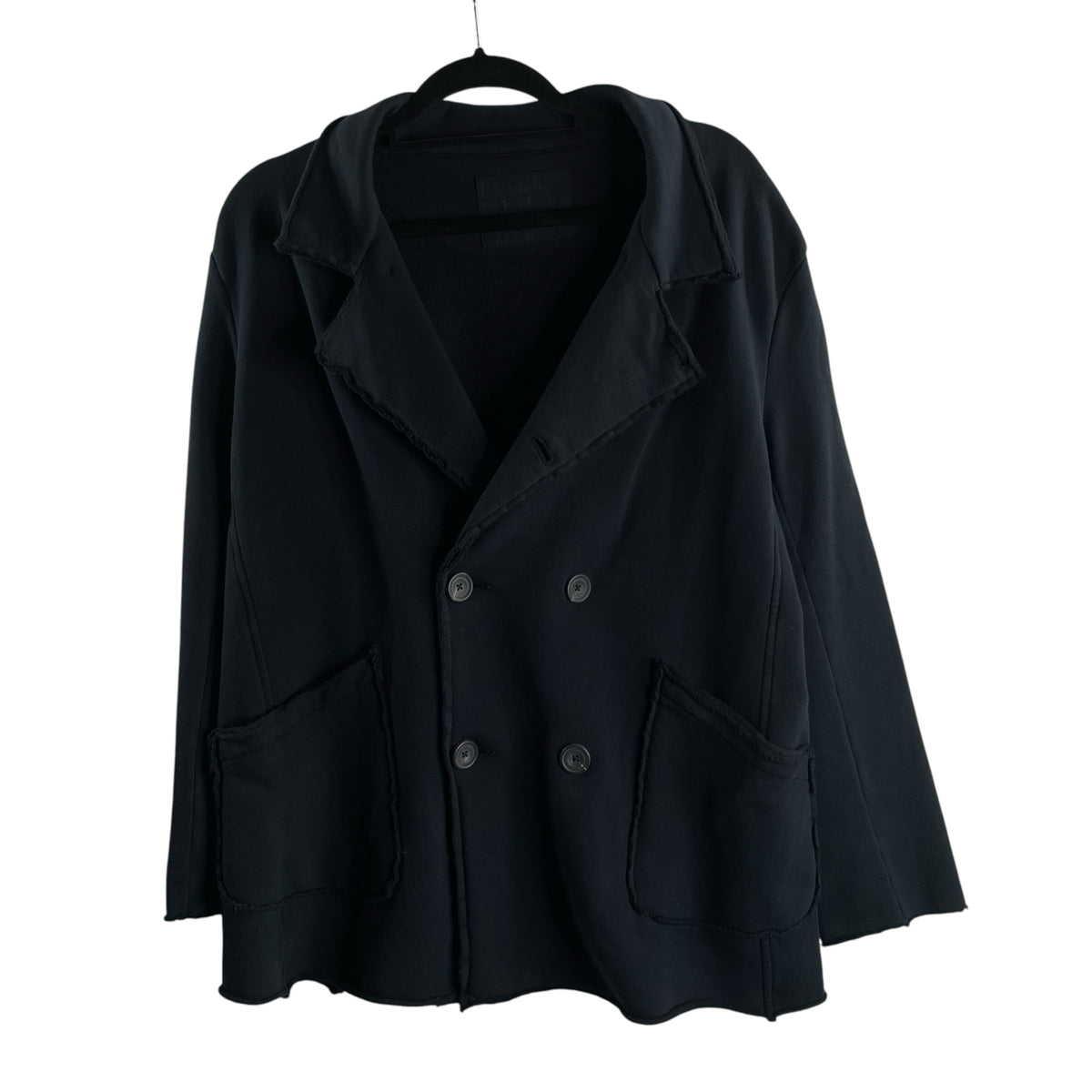 FRANK & EILEEN Size M/L Black Long Sleeve Jacket French Terry TOP