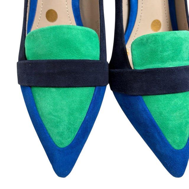 BODEN Size 40 Navy/Green Pump Suede NEW - BOX SHOE