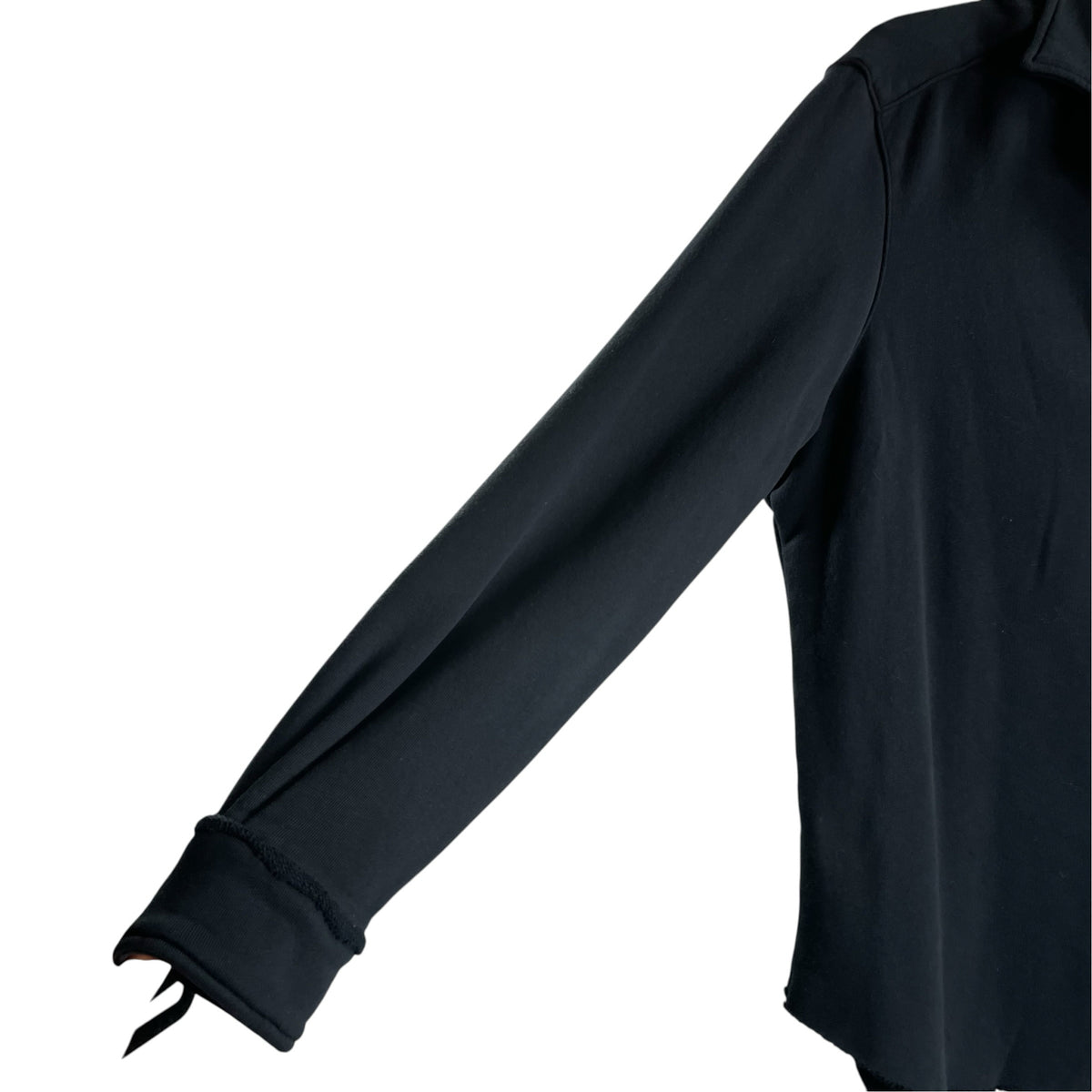FRANK & EILEEN Size M/L Black Long Sleeve Button Front French Terry TOP