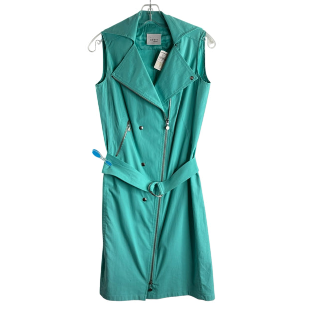 AKRIS PUNTO Size 4 Aqua Zippers Sleeveless Cotton NWT DRESS