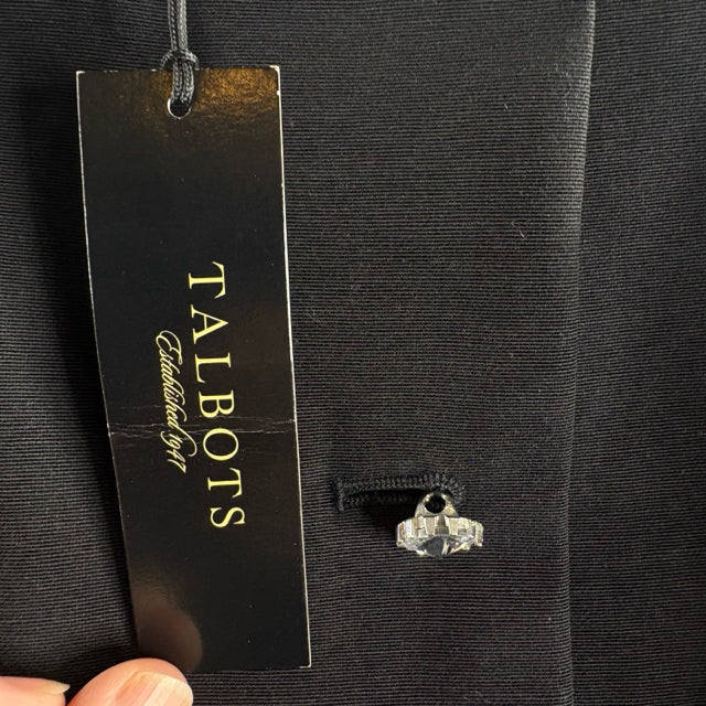 TALBOTS Size 14 PETITE Blk/BL/Green Knee Length Cotton Blend NWT SKIRT