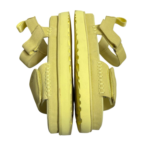 UGG Size 10 Yellow Platform Sandal Suede SHOE