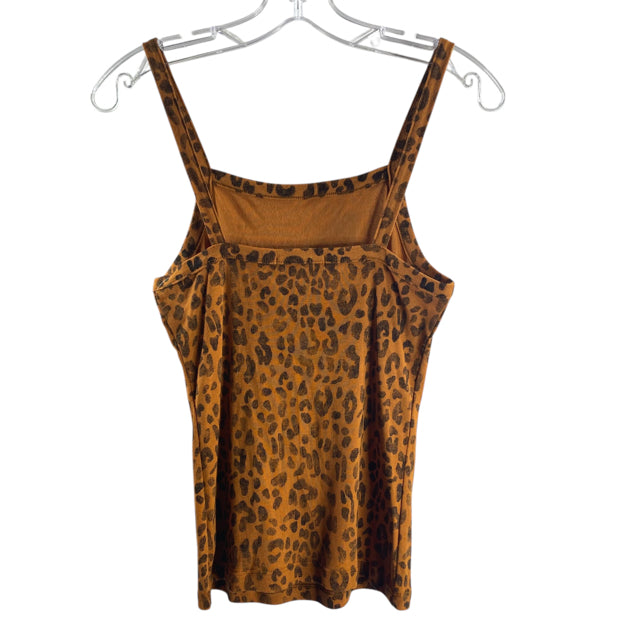 THREE DOTS Size X-SMALL Brown/Black Animal Strappy Tank TOP